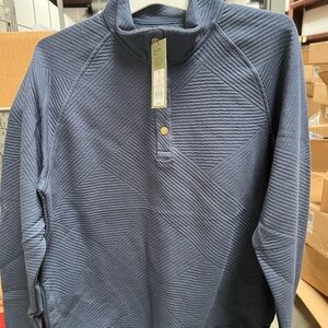 Medium Quilted Ribbed Pullover - Slate Blue